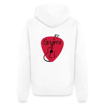 Plektrum Gitarrist Gitarre 2 - Unisex Premium Bio Zip Hoodie - Weiß - Hinten - Thijin (182cm)