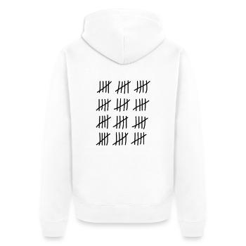 tage_zaehlen_60 - Unisex Premium Bio Zip Hoodie - Weiß - Hinten - Thijin (182cm)