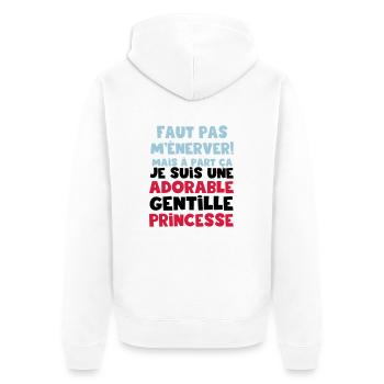 une adorable gentille princesse - Veste à capuche bio Premium Unisexe - blanc - Dos - Thijin (182cm)
