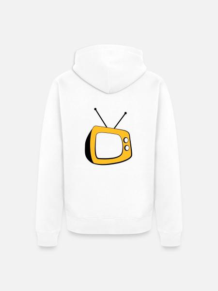 Retro TV Logo - Unisex Premium Bio Zip Hoodie - Weiß