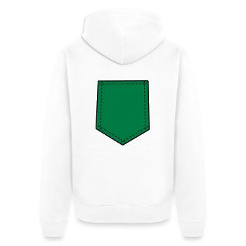 Brusttasche für T-Shirts (Farbauswahl) - Unisex Premium Bio Zip Hoodie - Weiß - Hinten - Thijin (182cm)
