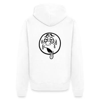 cercle de dessin animé visage dessin animé rond soleil épuisé - Veste à capuche bio Premium Unisexe - blanc - Dos - Thijin (182cm)