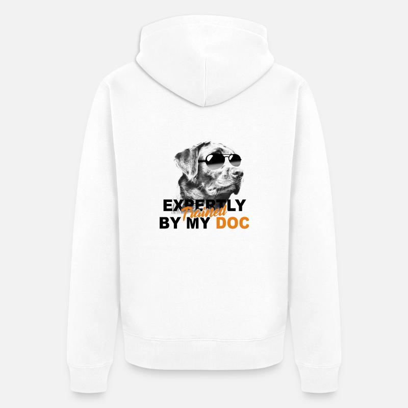 Formés par mon chien - Veste à capuche bio Premium Unisexe - blanc