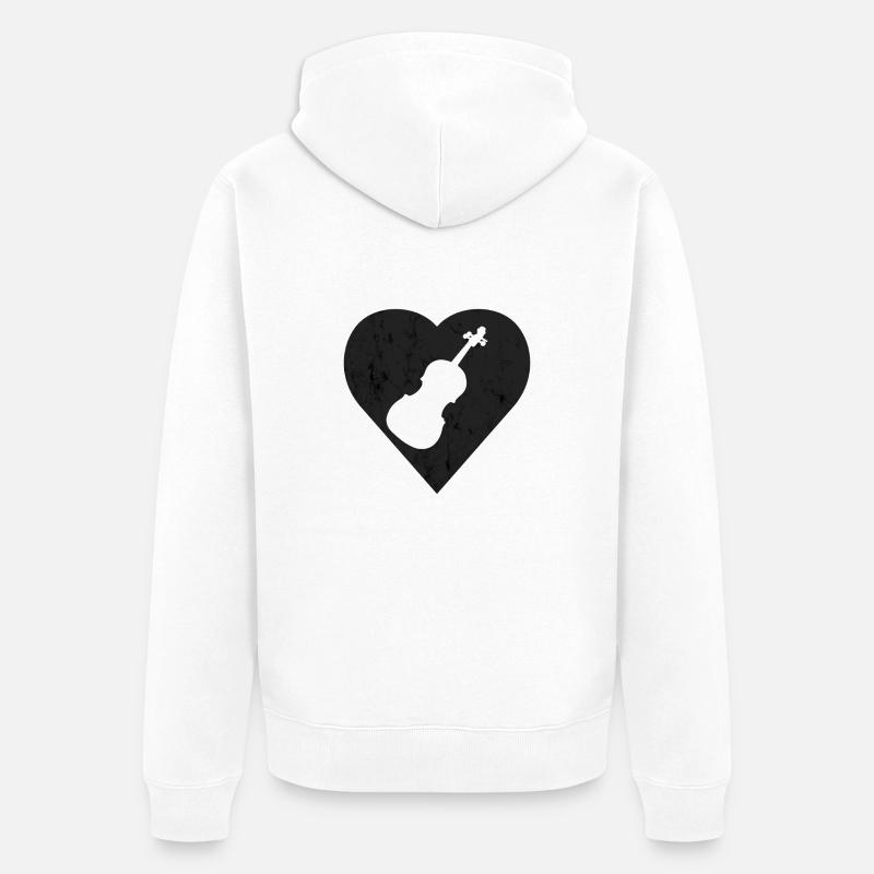 Violon au coeur - Veste à capuche bio Premium Unisexe - blanc