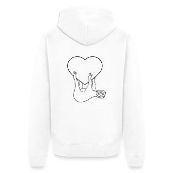 love heart sloth relax muede chillen haeng - Unisex Premium Organic Zip Hoodie - white - Back - Thijin (182cm)