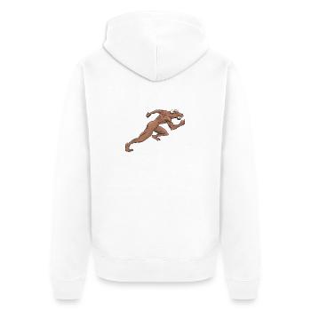 Sprinter Sprint Läufer Laufen Joggen Sport Stier - Unisex Premium Bio Zip Hoodie - Weiß - Hinten - Thijin (182cm)