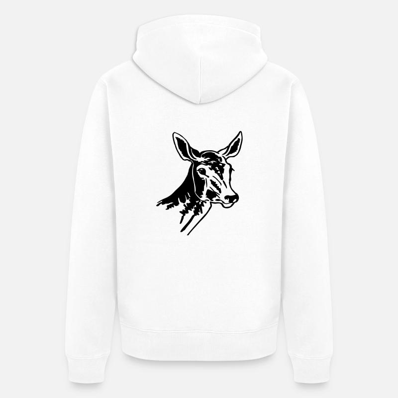 Biche - Veste à capuche bio Premium Unisexe - blanc