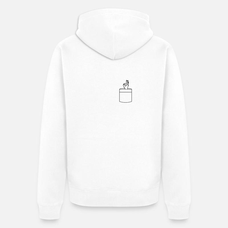 Funny Pocket Circle Jeu Gotcha Vous avez regardé Prank - Veste à capuche bio Premium Unisexe - blanc