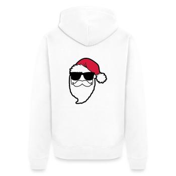 santa_claus_hohoho_4a - Unisex Premium Bio Zip Hoodie - Weiß - Hinten - Thijin (182cm)