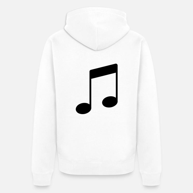 note_icon - Unisex Premium Organic Zip Hoodie - white