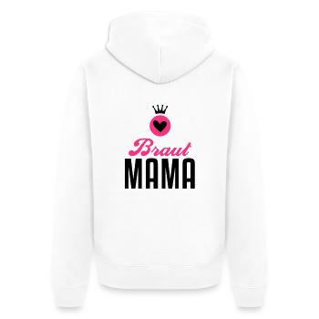 Braut Mama – Braut Mutter – Hochzeit – 2C - Unisex Premium Bio Zip Hoodie - Weiß - Hinten - Thijin (182cm)