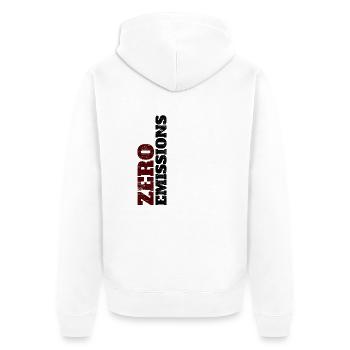 Zero emissions / electric driving / electric car - Unisex Premium Organic Zip Hoodie - white - Back - Thijin (182cm)