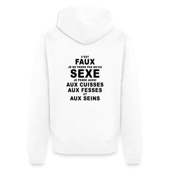 sexe humour - Veste à capuche bio Premium Unisexe - blanc - Dos - Thijin (182cm)