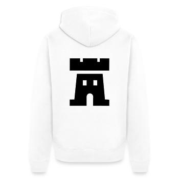 Siebenbürger Burg - Unisex Premium Bio Zip Hoodie - Weiß - Hinten - Thijin (182cm)