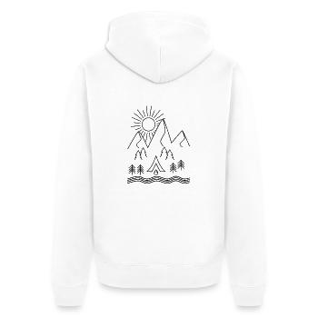 Camping - Unisex Premium Organic Zip Hoodie - white - Back - Thijin (182cm)