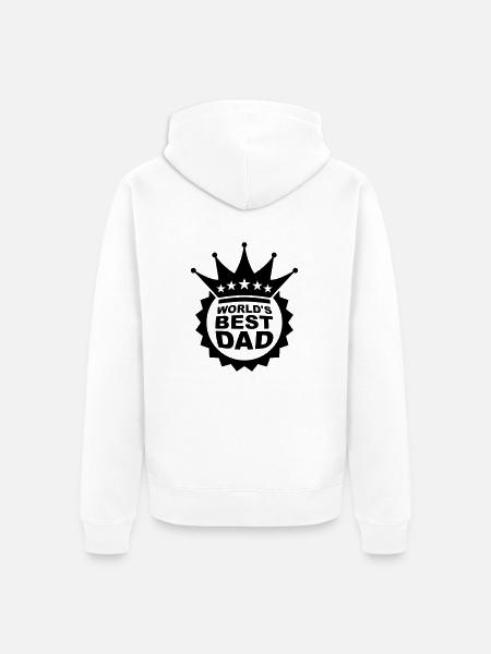 Worlds Best Dad Logo - Unisex Premium Organic Zip Hoodie - white