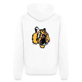 tiger face cartoon mascot 28 - Unisex Premium Organic Zip Hoodie - white - Back - Thijin (182cm)