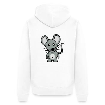 Mouse - Unisex Premium Organic Zip Hoodie - white - Back - Thijin (182cm)