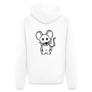 Mouse - Unisex Premium Organic Zip Hoodie - white - Back - Thijin (182cm)