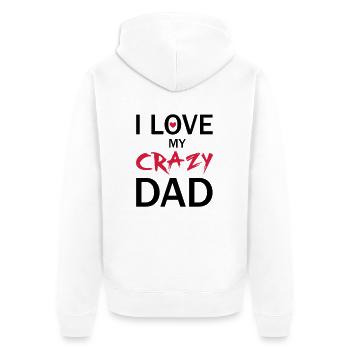 Love Dad - Unisex Premium Bio Zip Hoodie - Weiß - Hinten - Thijin (182cm)