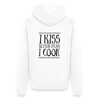 I Kiss Better Than I Cook - Unisex Premium Bio Zip Hoodie - Weiß - Hinten - Thijin (182cm)