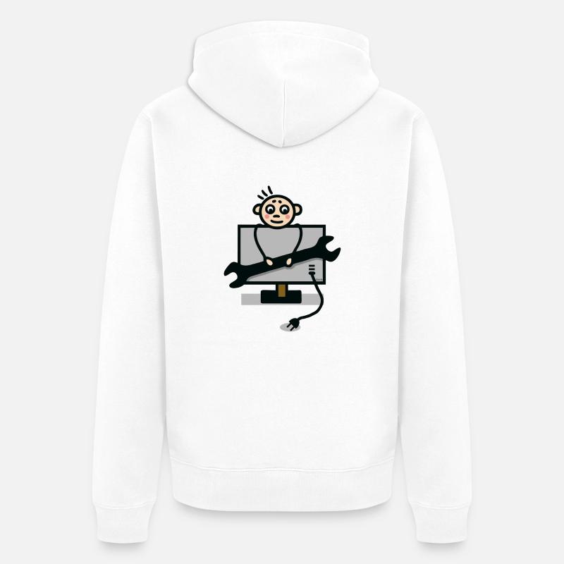 Fernsehtechniker - Unisex Premium Bio Zip Hoodie - Weiß