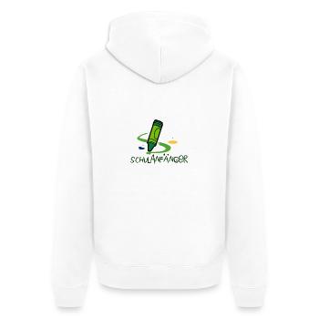 Schulanfänger - Unisex Premium Bio Zip Hoodie - Weiß - Hinten - Thijin (182cm)