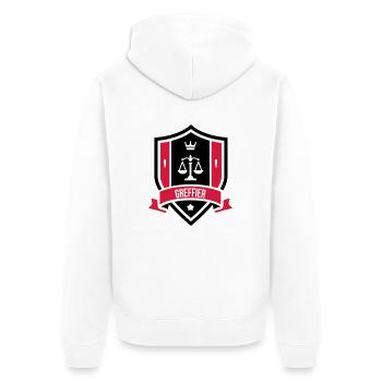 Greffier / Greffière / Loi / Tribunal / Justice - Veste à capuche bio Premium Unisexe - blanc - Dos - Thijin (182cm)