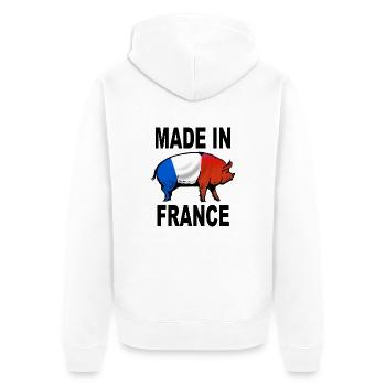 charcutier cochonnailles 04 - Veste à capuche bio Premium Unisexe - blanc - Dos - Thijin (182cm)