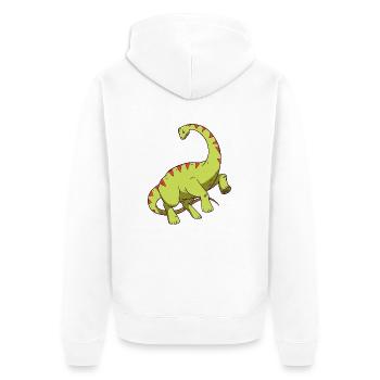 Dinosaure à long cou Apatosaurus - Veste à capuche bio Premium Unisexe - blanc - Dos - Thijin (182cm)