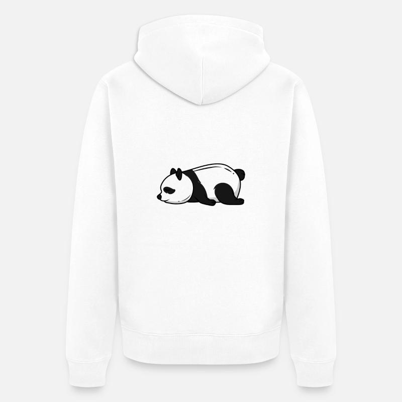 Panda du sommeil Panda fatigué - Veste à capuche bio Premium Unisexe - blanc