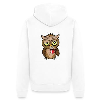 Chouette Café Caféine - Veste à capuche bio Premium Unisexe - blanc - Dos - Thijin (182cm)