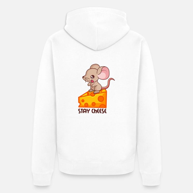 Restez fromage - Veste à capuche bio Premium Unisexe - blanc