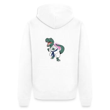 T Rex Karate Arts Martiaux Dino Dinosaure Combattant - Veste à capuche bio Premium Unisexe - blanc - Dos - Thijin (182cm)