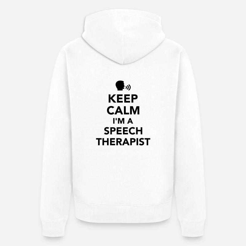 Logopäde - Unisex Premium Bio Zip Hoodie - Weiß
