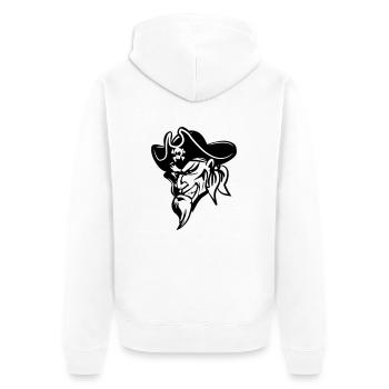 Pirate evil - Unisex Premium Organic Zip Hoodie - white - Back - Thijin (182cm)