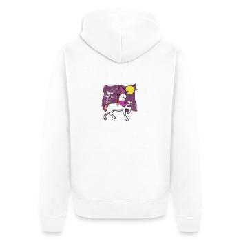 Hexe Einhorn Halloween - Unisex Premium Bio Zip Hoodie - Weiß - Hinten - Thijin (182cm)
