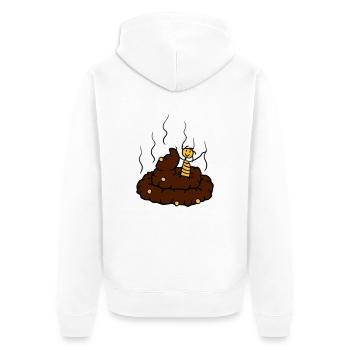 Happy, little, shit, shit, heap, smell, smelly, co - Unisex Premium Organic Zip Hoodie - white - Back - Thijin (182cm)