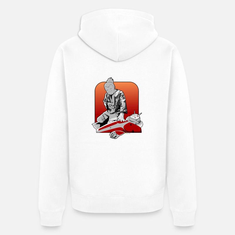 Tätowierung - Unisex Premium Bio Zip Hoodie - Weiß