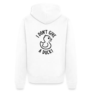 Don't give a Duck - Unisex Premium Organic Zip Hoodie - white - Back - Thijin (182cm)