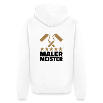 Maler - Unisex Premium Bio Zip Hoodie - Weiß - Hinten - Thijin (182cm)