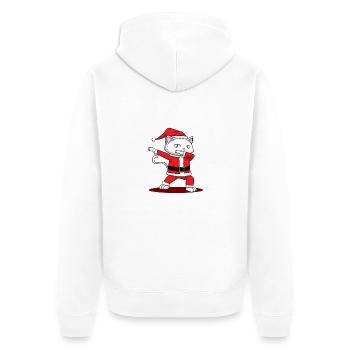 Ho Ho Ho Dabbing Cat Santa Claus Dab Cat - Unisex Premium Organic Zip Hoodie - white - Back - Thijin (182cm)