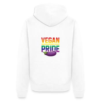 Vegan Pride Veganer LGBT Veganerin LGBTQ Pride - Unisex Premium Bio Zip Hoodie - Weiß - Hinten - Thijin (182cm)