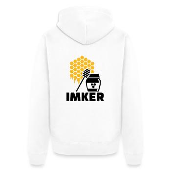 Imker - Unisex Premium Bio Zip Hoodie - Weiß - Hinten - Thijin (182cm)