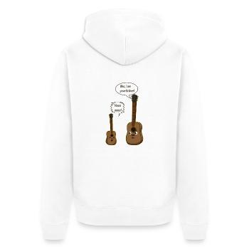 Guitar Father - Unisex Premium Bio Zip Hoodie - Weiß - Hinten - Thijin (182cm)