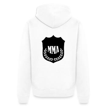 mma_01 - Unisex Premium Organic Zip Hoodie - white - Back - Thijin (182cm)