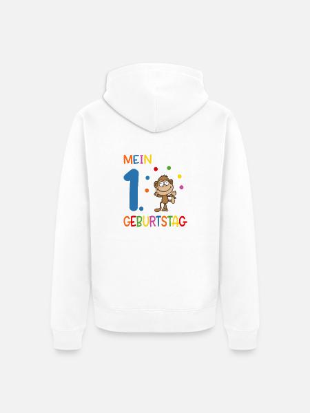 Mein erster Geburtstag - Unisex Premium Bio Zip Hoodie - Weiß