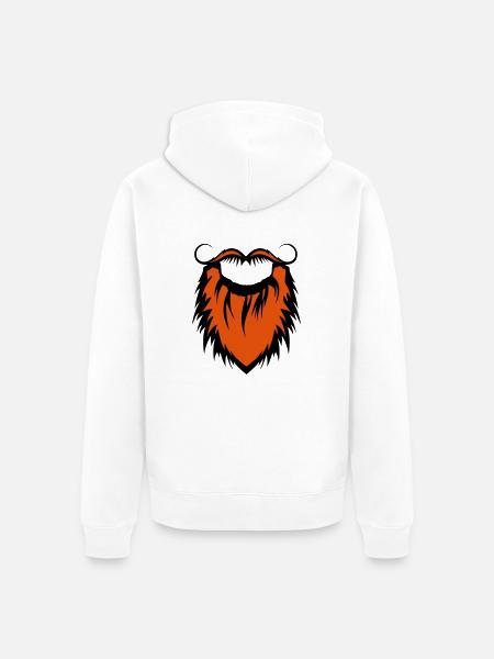 beard and mustache 20122 - Unisex Premium Organic Zip Hoodie - white