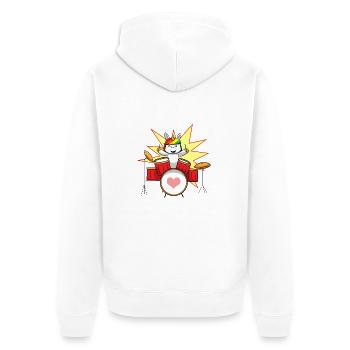 Unicorn drums drums - Unisex Premium Organic Zip Hoodie - white - Back - Thijin (182cm)