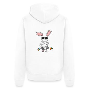 Lapin de Pâques Lapin de Pâques Oeufs de Pâques frais - Veste à capuche bio Premium Unisexe - blanc - Dos - Thijin (182cm)